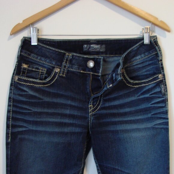 Silver Suki Slim Jeans Dark Wash Skinny Straight Tall Size 28 W28 L31 - Picture 9 of 15